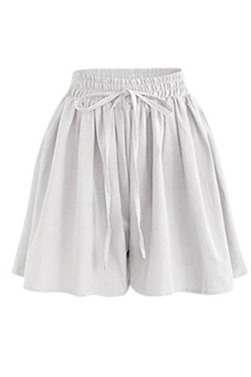 ELASTIC WAIST COMFY CASUAL SHORTS - Doublju