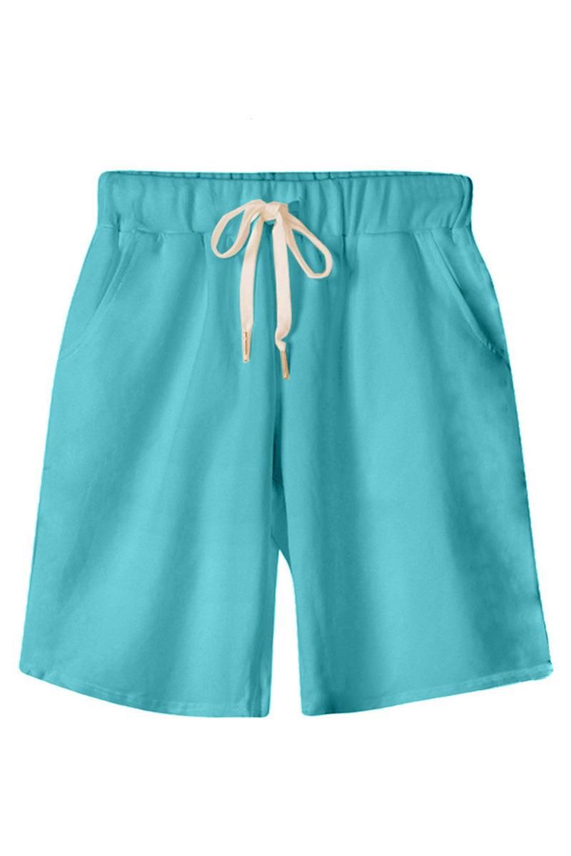 ELASTIC WAIST CASUAL WOMEN SHORTS - Doublju