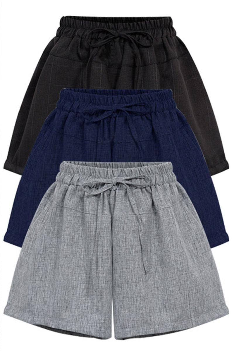 DRAWSTRING WAIST CASUAL DAILY SHORTS - Doublju