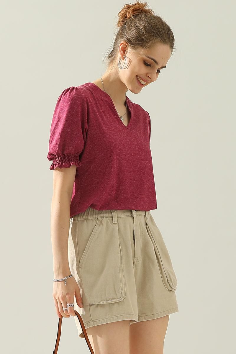 BIG POCKET ELASTIC WAIST CASUAL CARGO SHORTS - Doublju