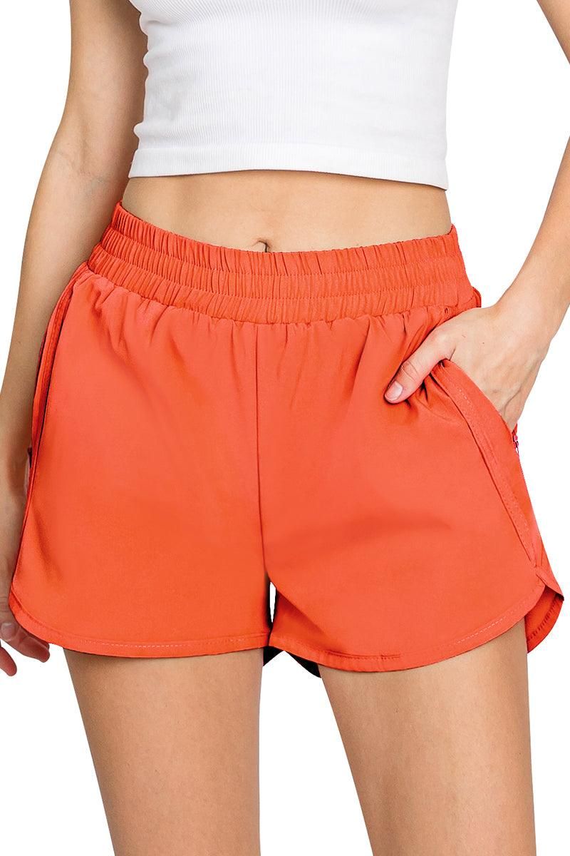 ZIPPER POCKET DETAILED CASUAL SHORT PANTS - Doublju
