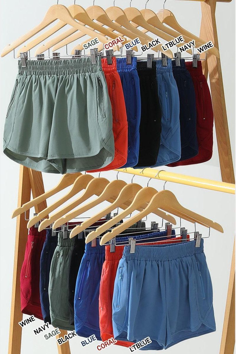 ZIPPER POCKET DETAILED CASUAL SHORT PANTS - Doublju