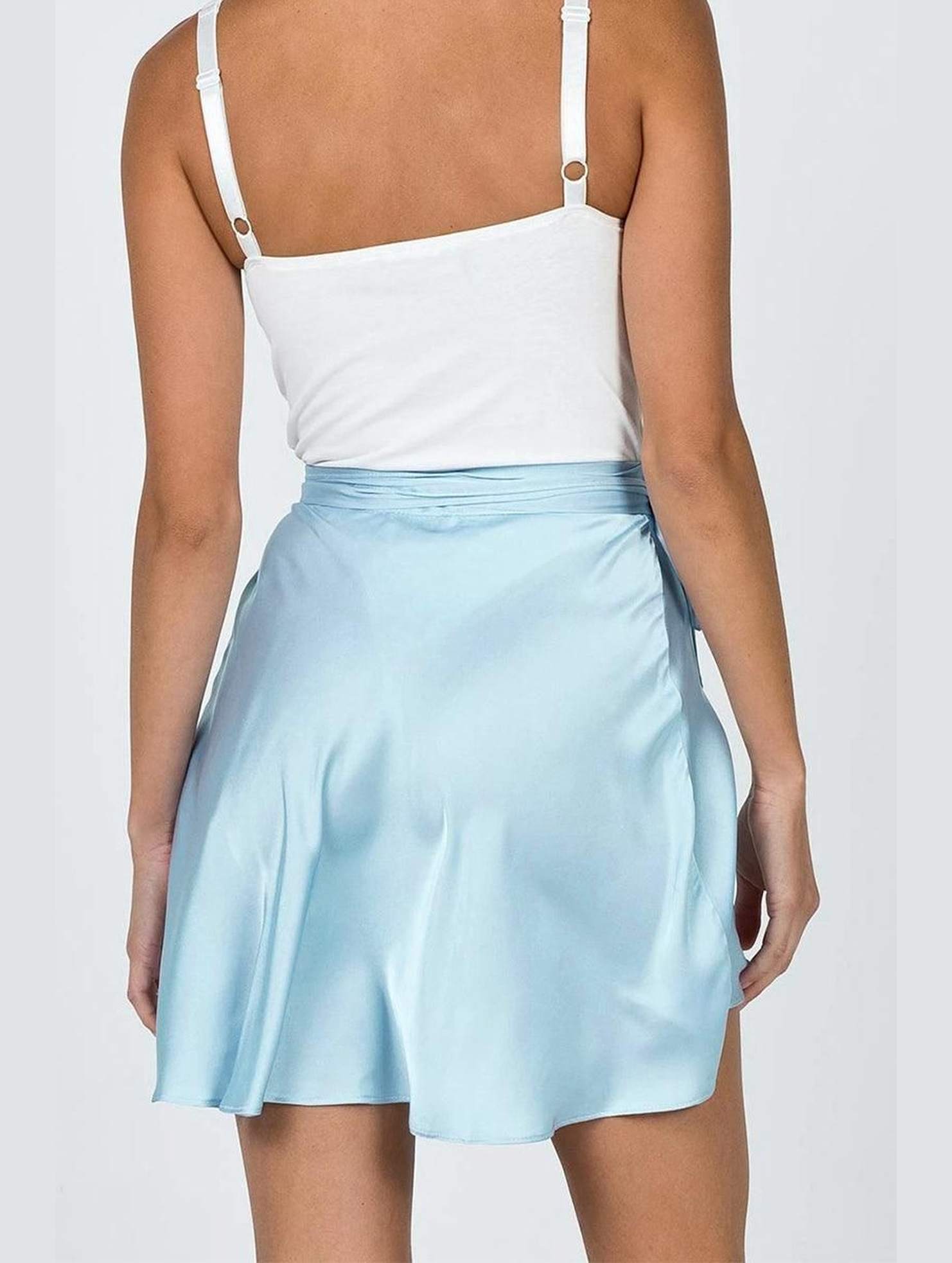 SOLID COLOR HIGH WAISTED CHIFFON SHORT SKIRT - Doublju