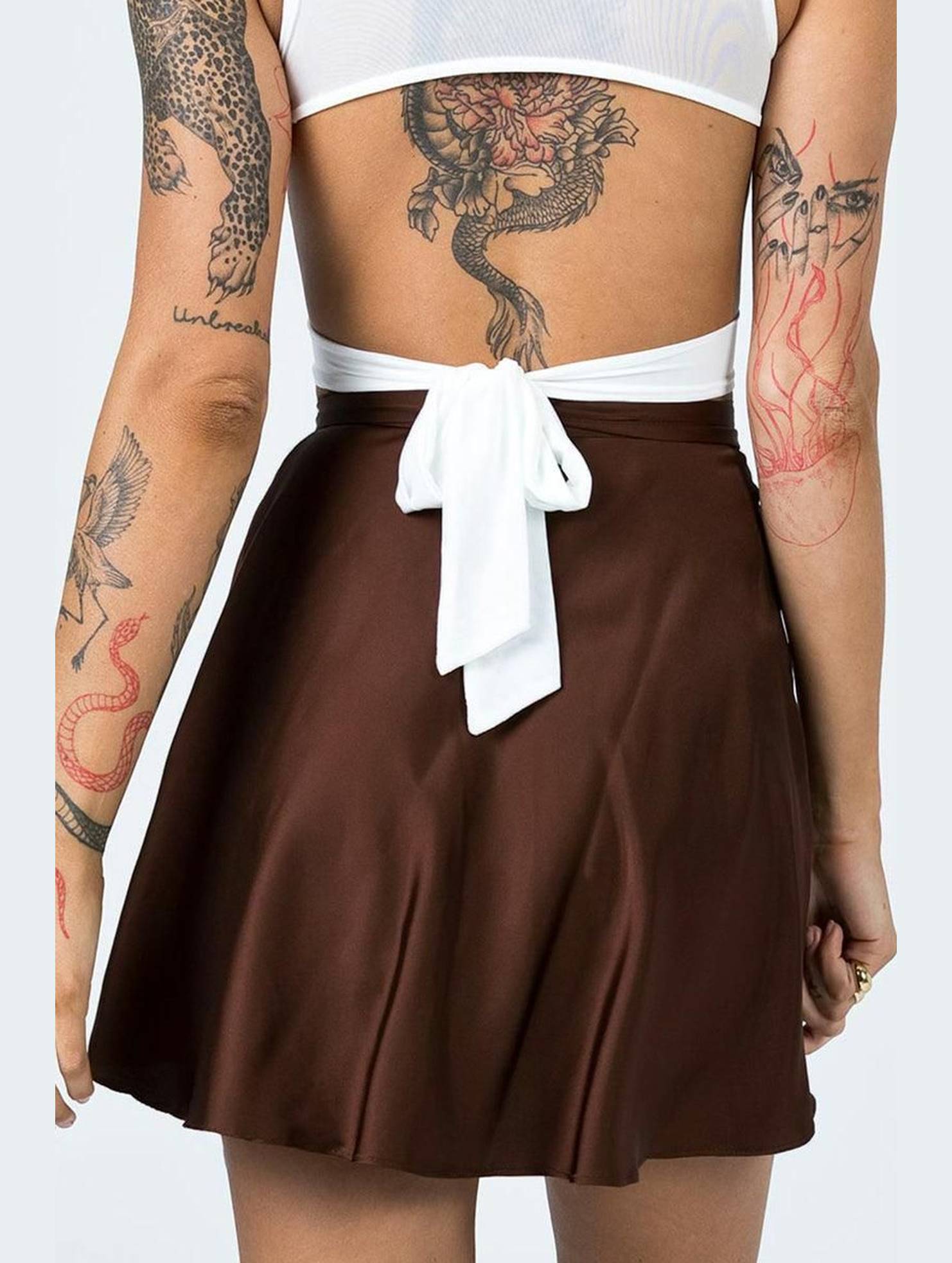SOLID COLOR HIGH WAISTED CHIFFON SHORT SKIRT - Doublju