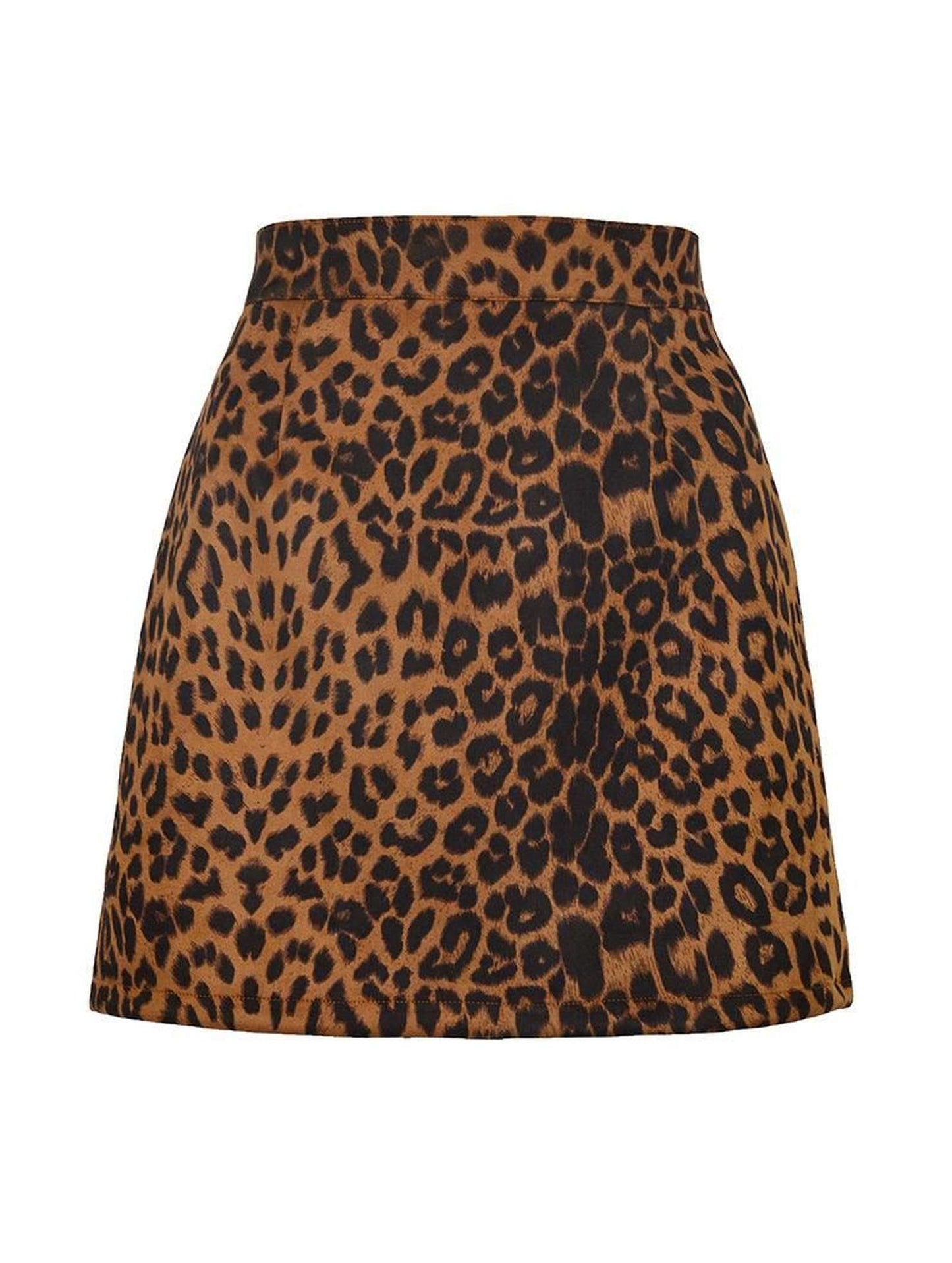 WOMENS HIGH WAIST FAUX SUEDE ZIPPER MINI SKIRT - Doublju
