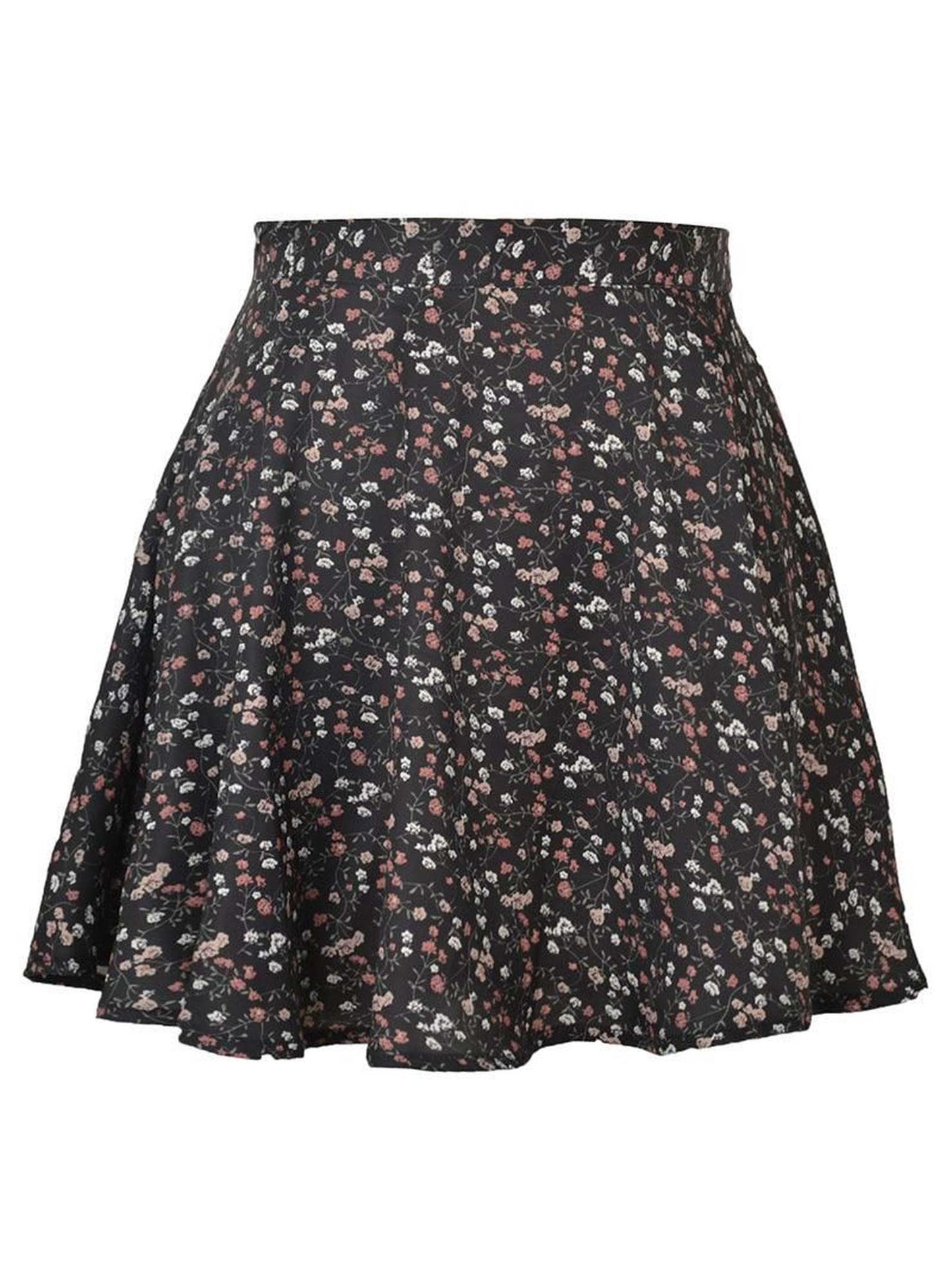 SUMMER HIGH WAISTED CHIFFON FLORAL MINI SKIRT - Doublju