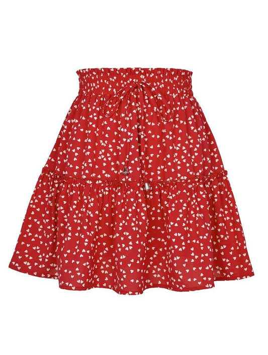 FLORAL A LINE SHORT PRINTING SKIRT FOR WOMEN - Doublju