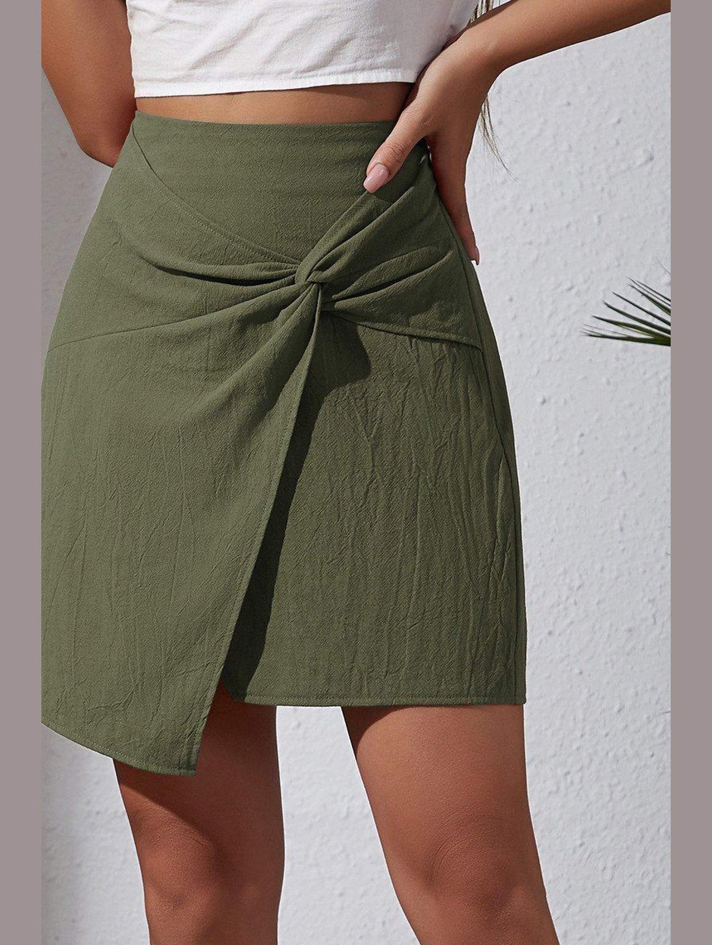 WOMEN FRONT TIED SHORT LENGTH MINI SKIRT