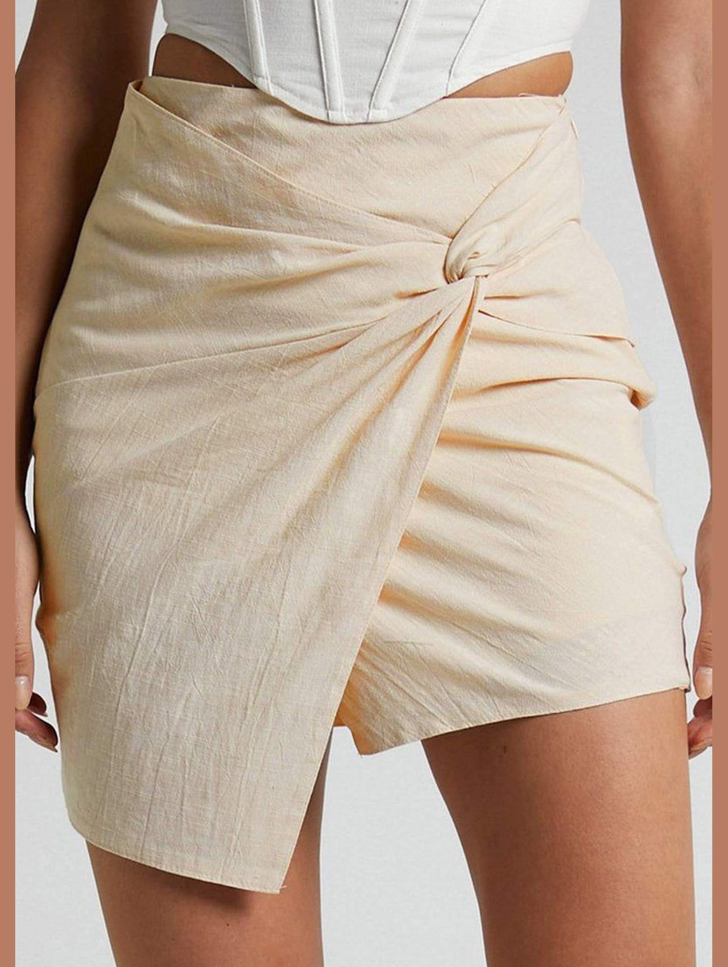 WOMEN FRONT TIED SHORT LENGTH MINI SKIRT