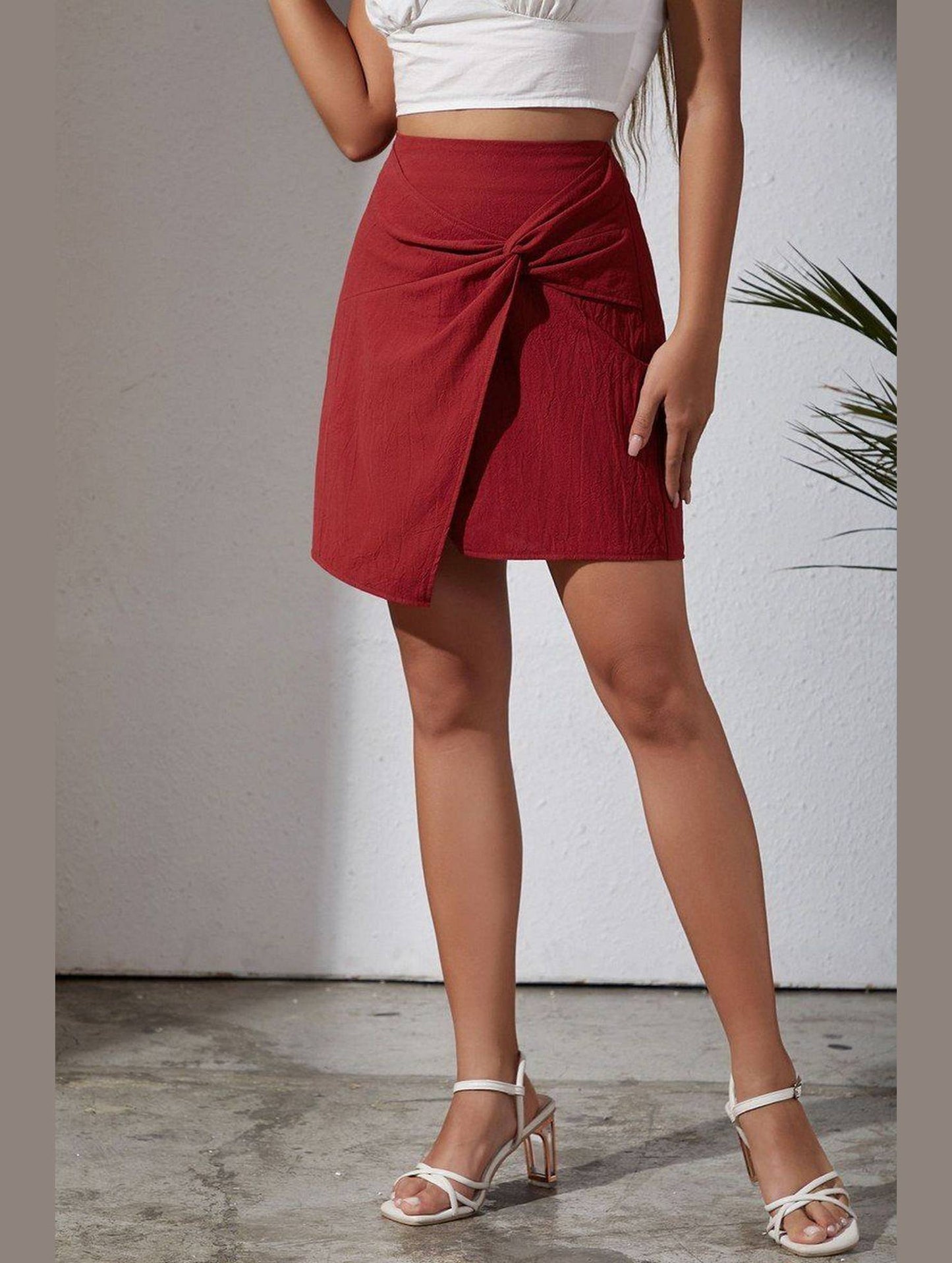 WOMEN FRONT TIED SHORT LENGTH MINI SKIRT