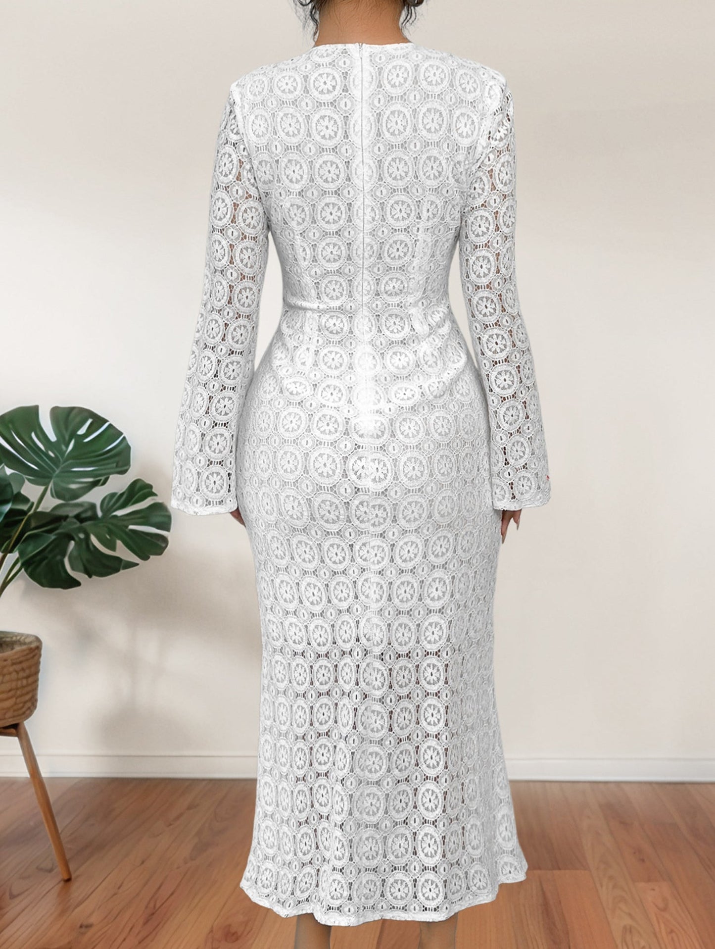 Elegant lace slim-fit mermaid dress