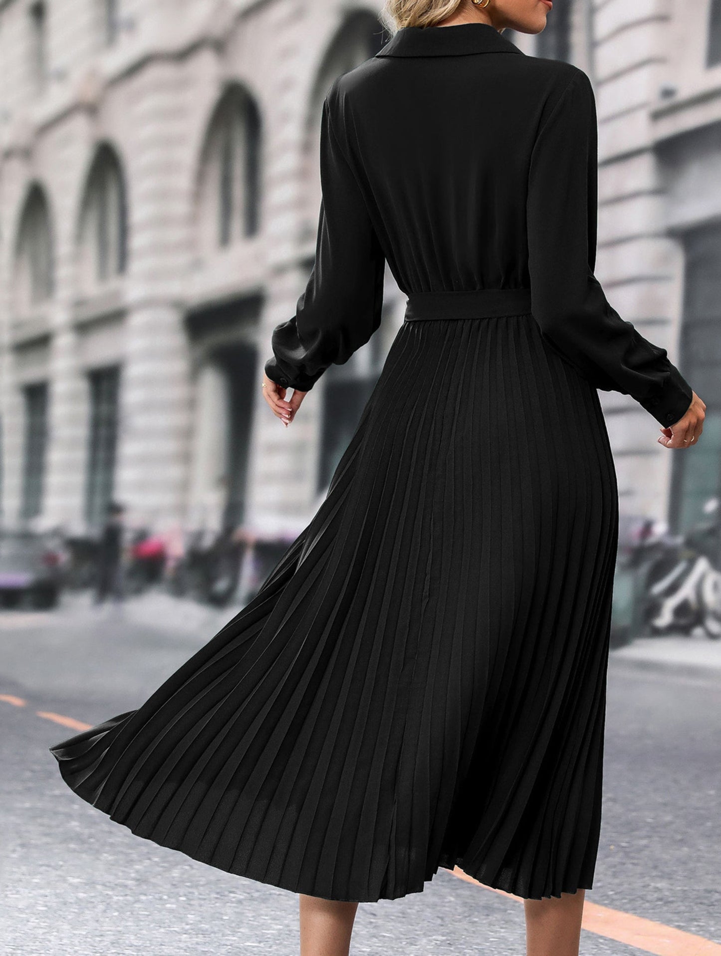 High-end plain color dress