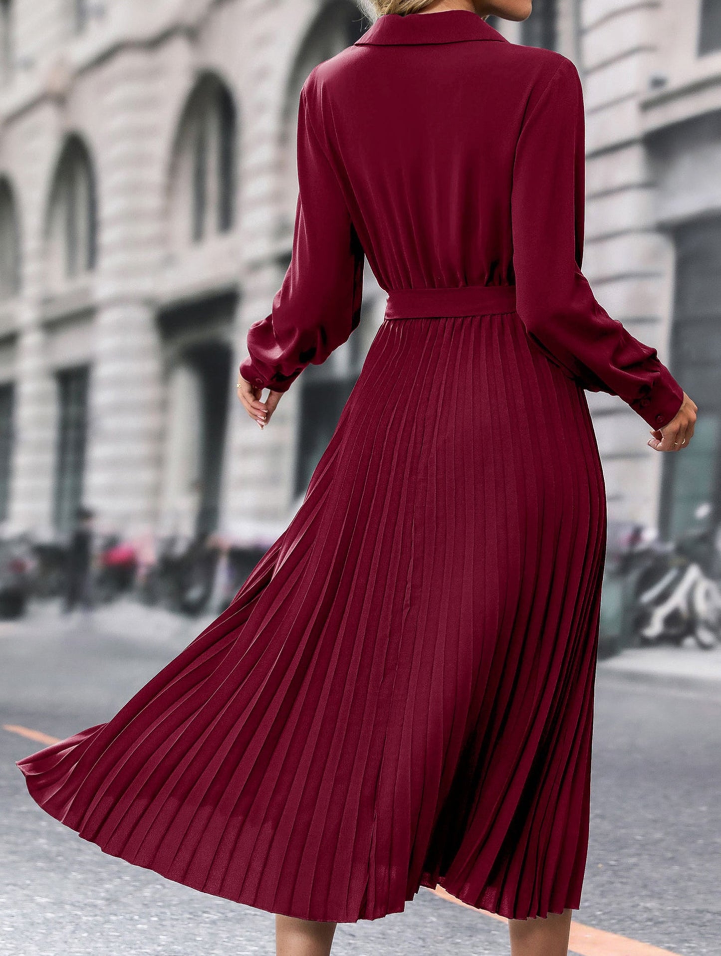 High-end plain color dress