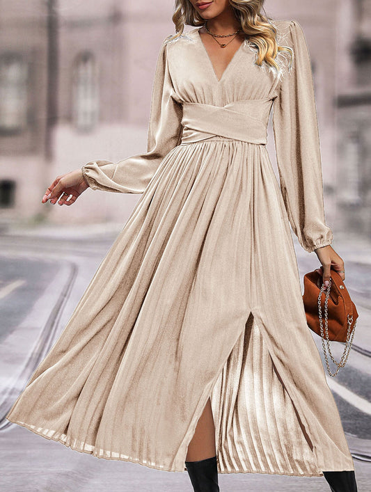 Solid color dress midi length