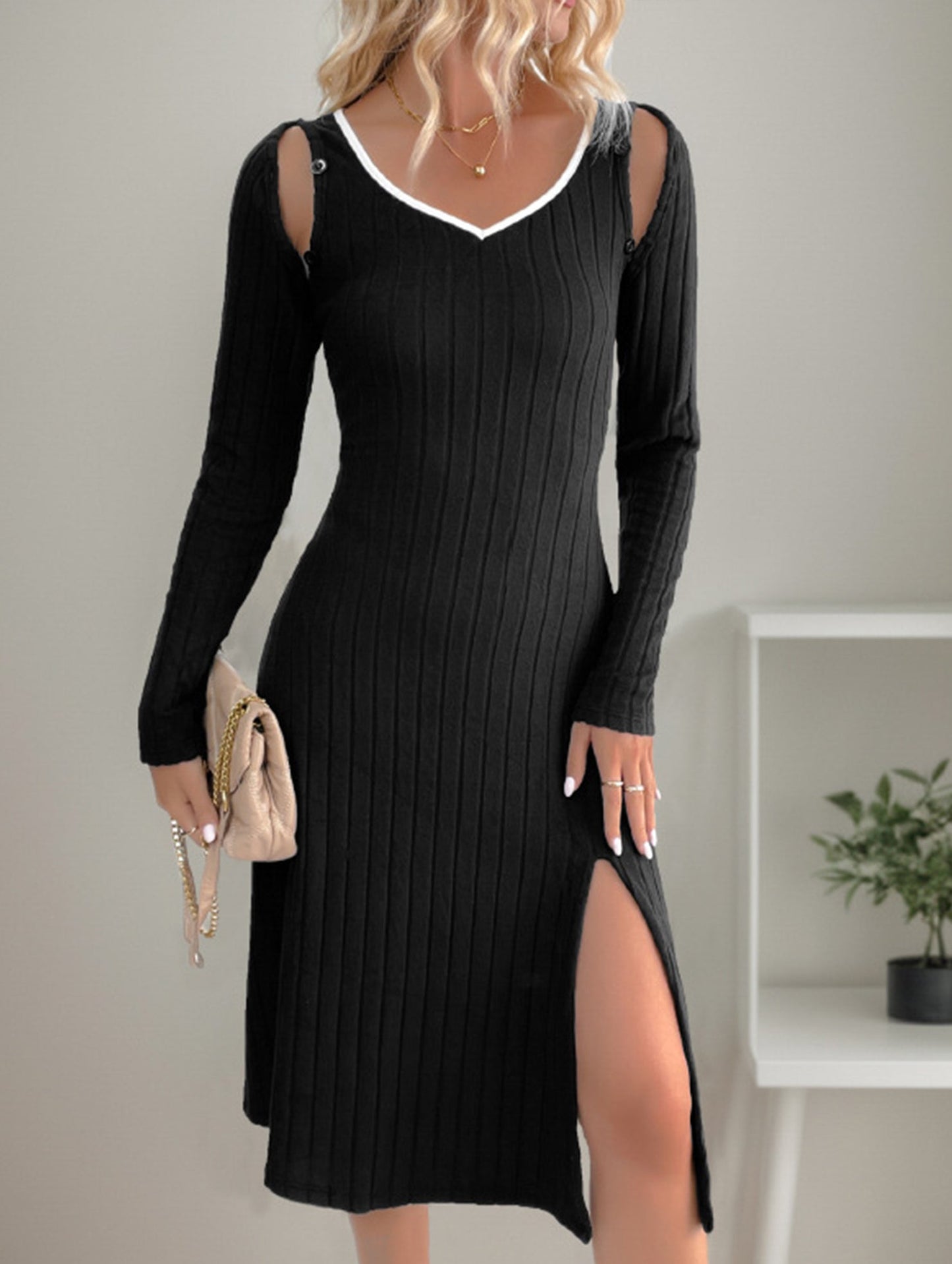 Color-block dress and camisole set