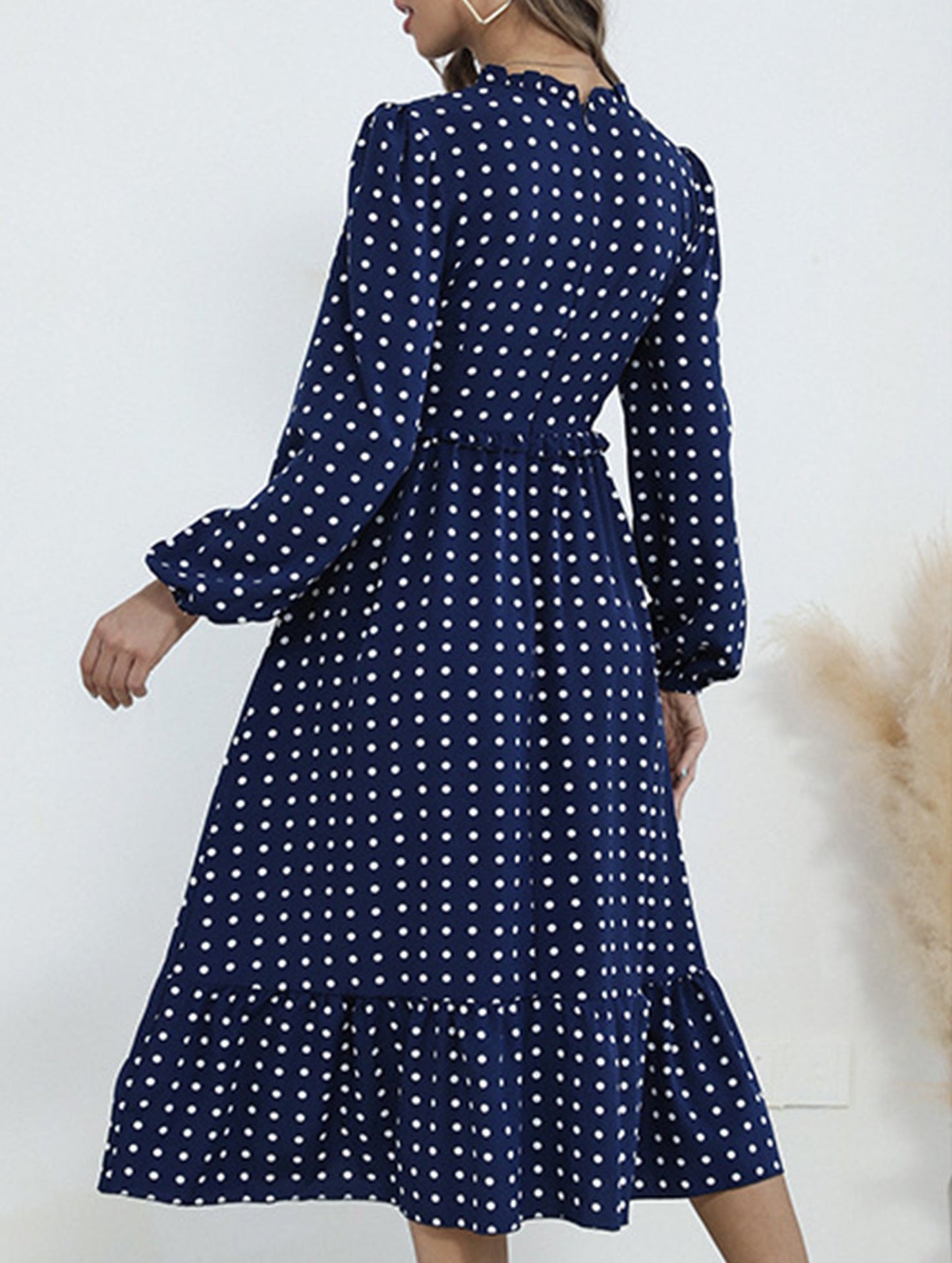 French vintage polka dot patchwork dress