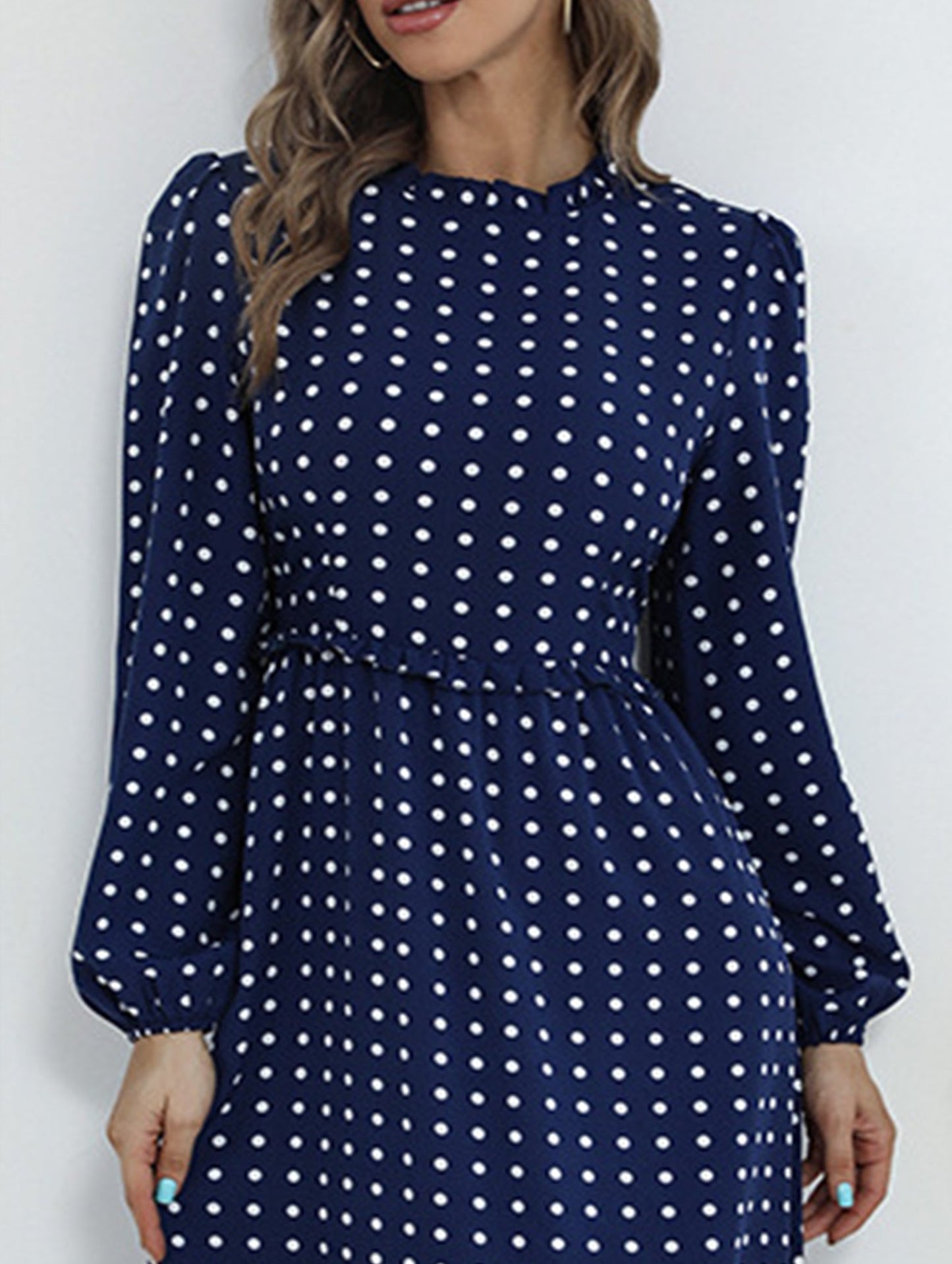 French vintage polka dot patchwork dress