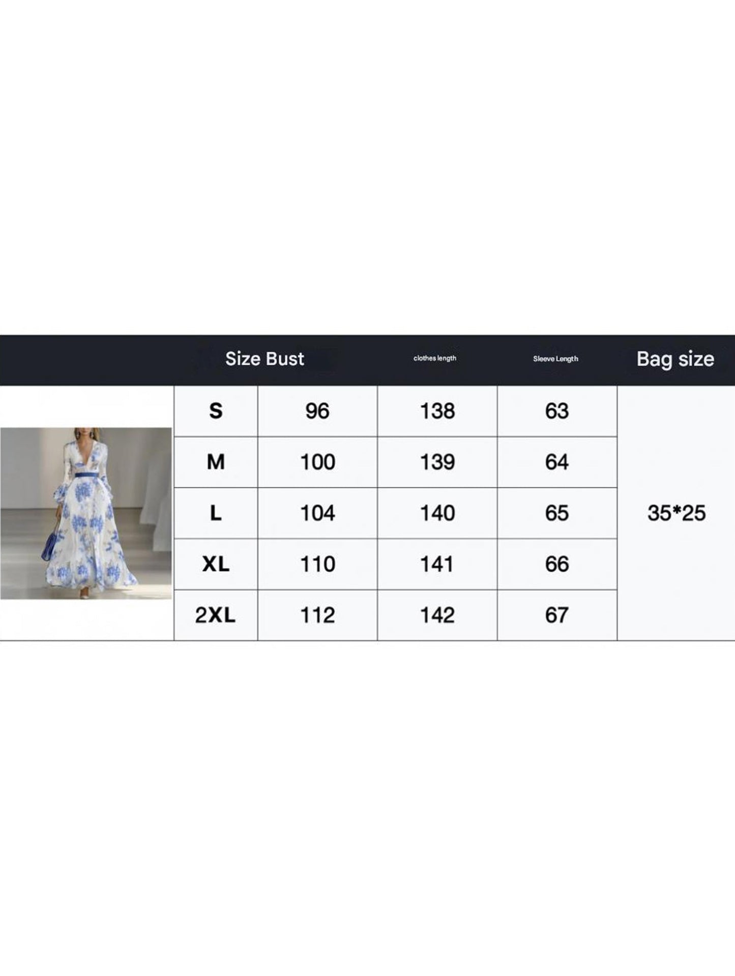 V-neck printed long dress