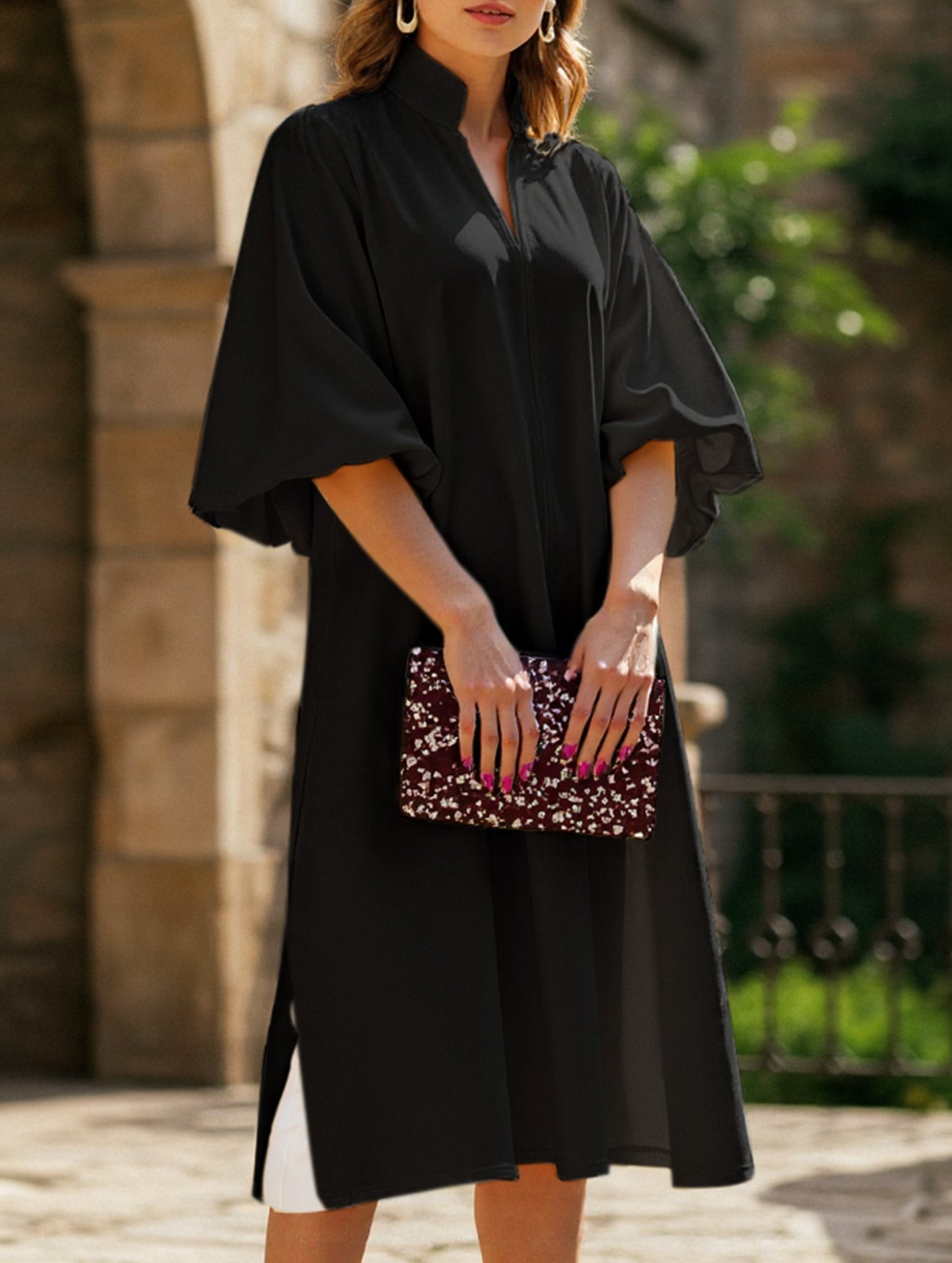 Casual Solid Color Loose Midi A-Line Skirt