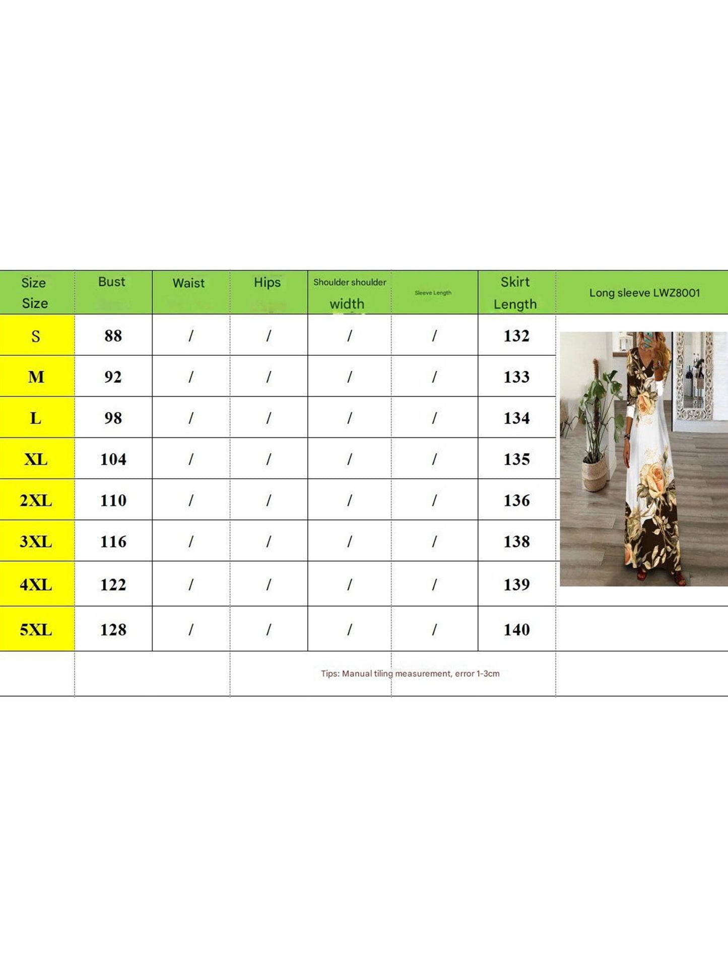 Printed V-neck button-down long-sleeved dress