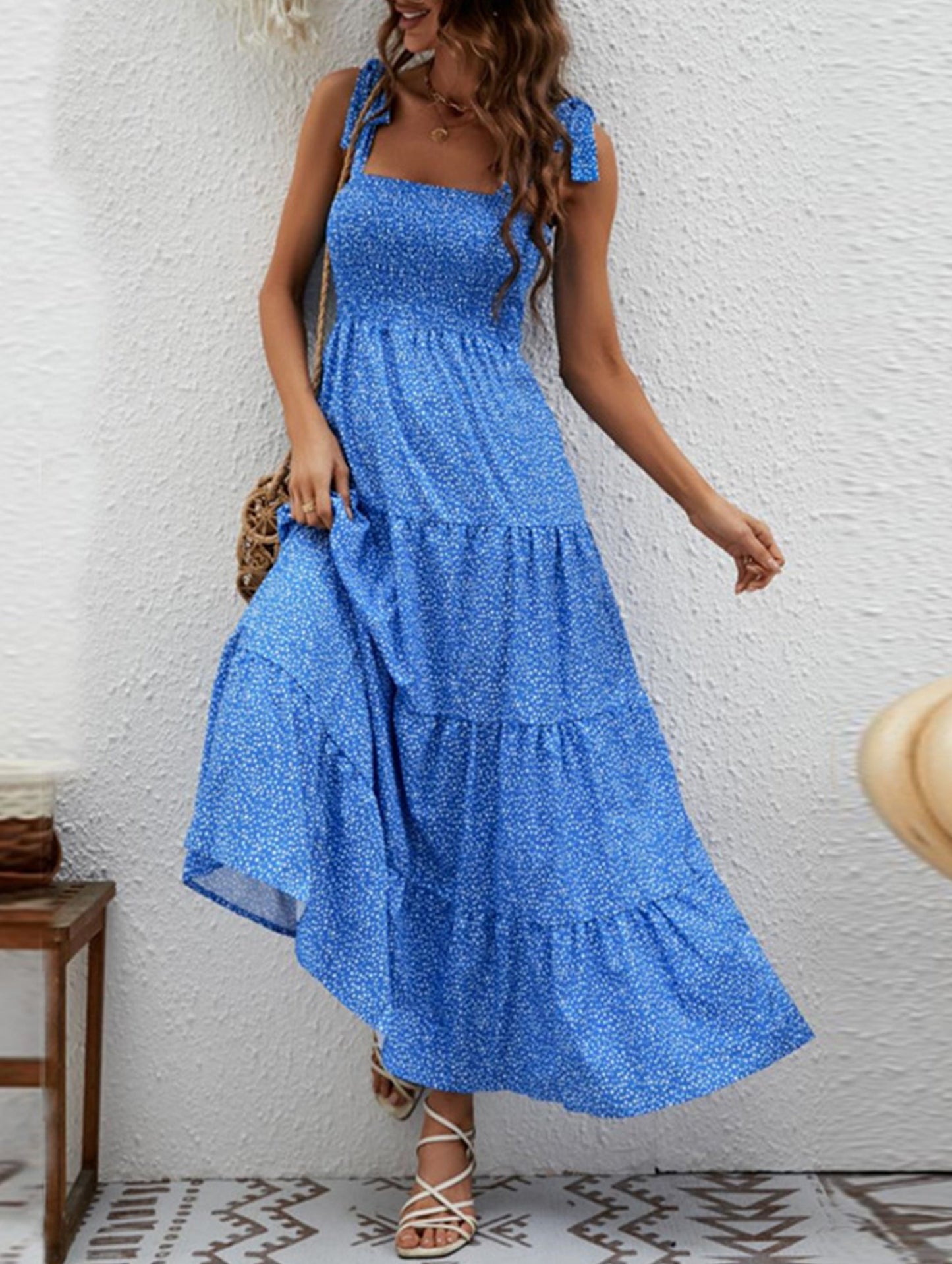 Lace-Up Strapless Halter Dress ??Elegant Backless Summer Midi for Women