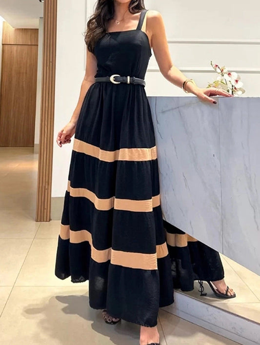 HALTER HALTER LONG DRESS WITH BELT