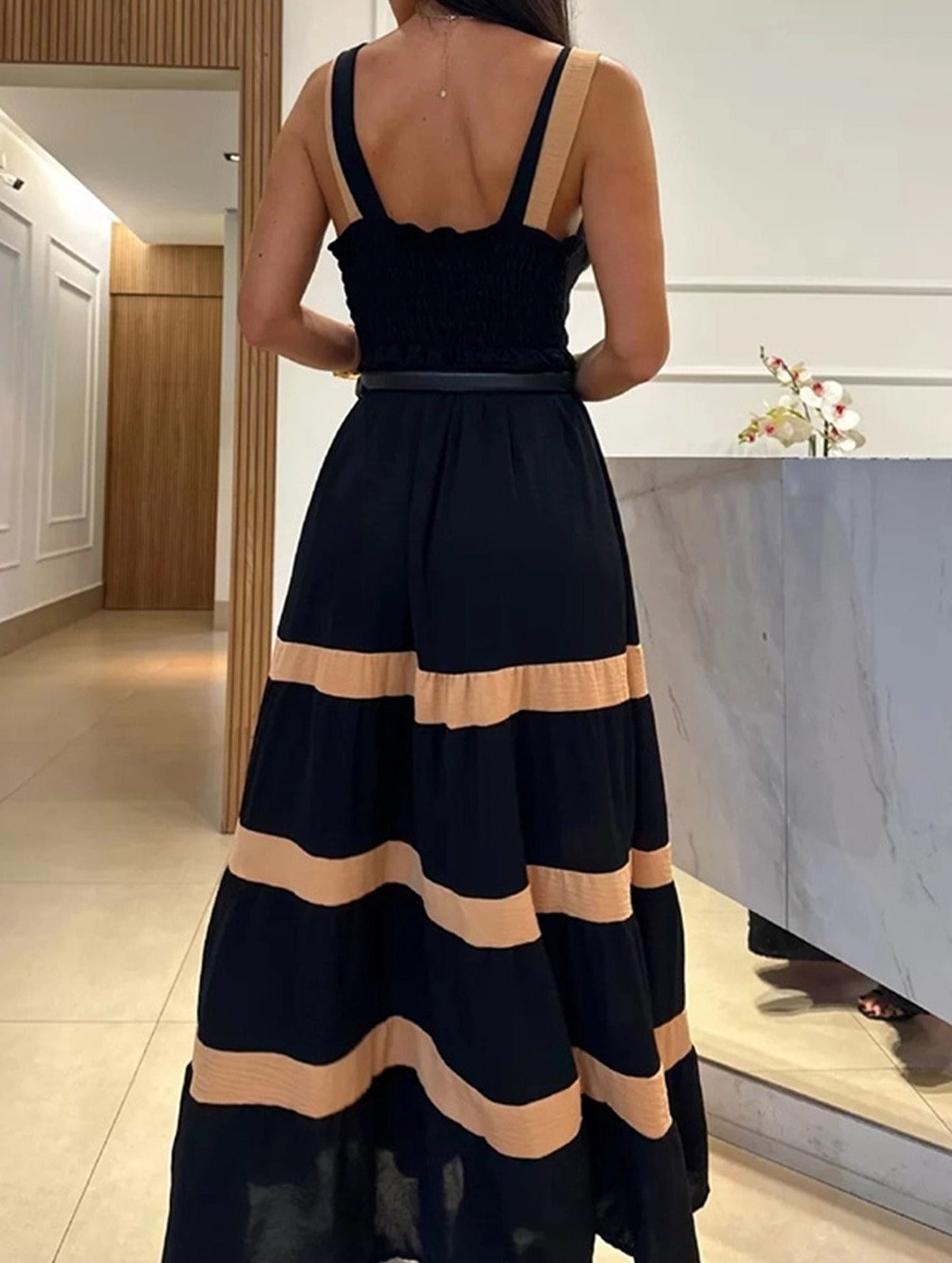HALTER HALTER LONG DRESS WITH BELT