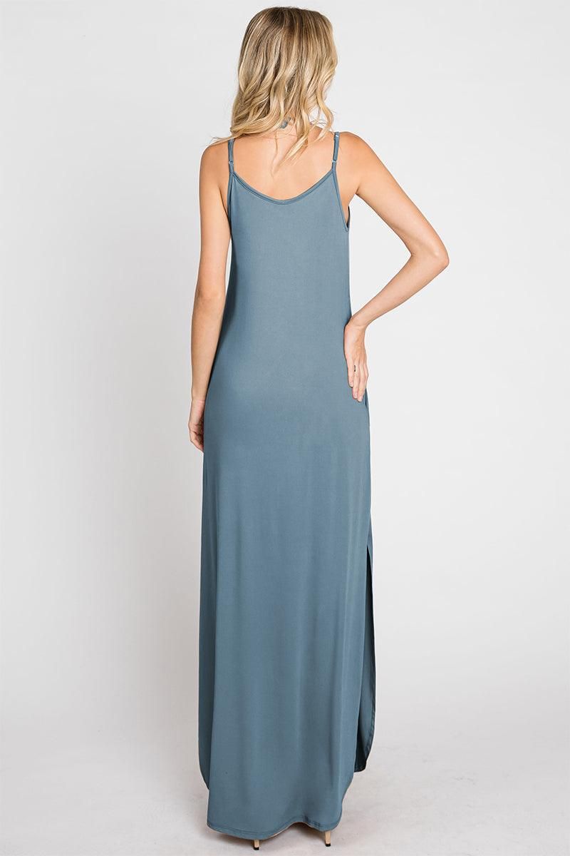 CAMI MAXI DRESS WITH POCKETS - Doublju