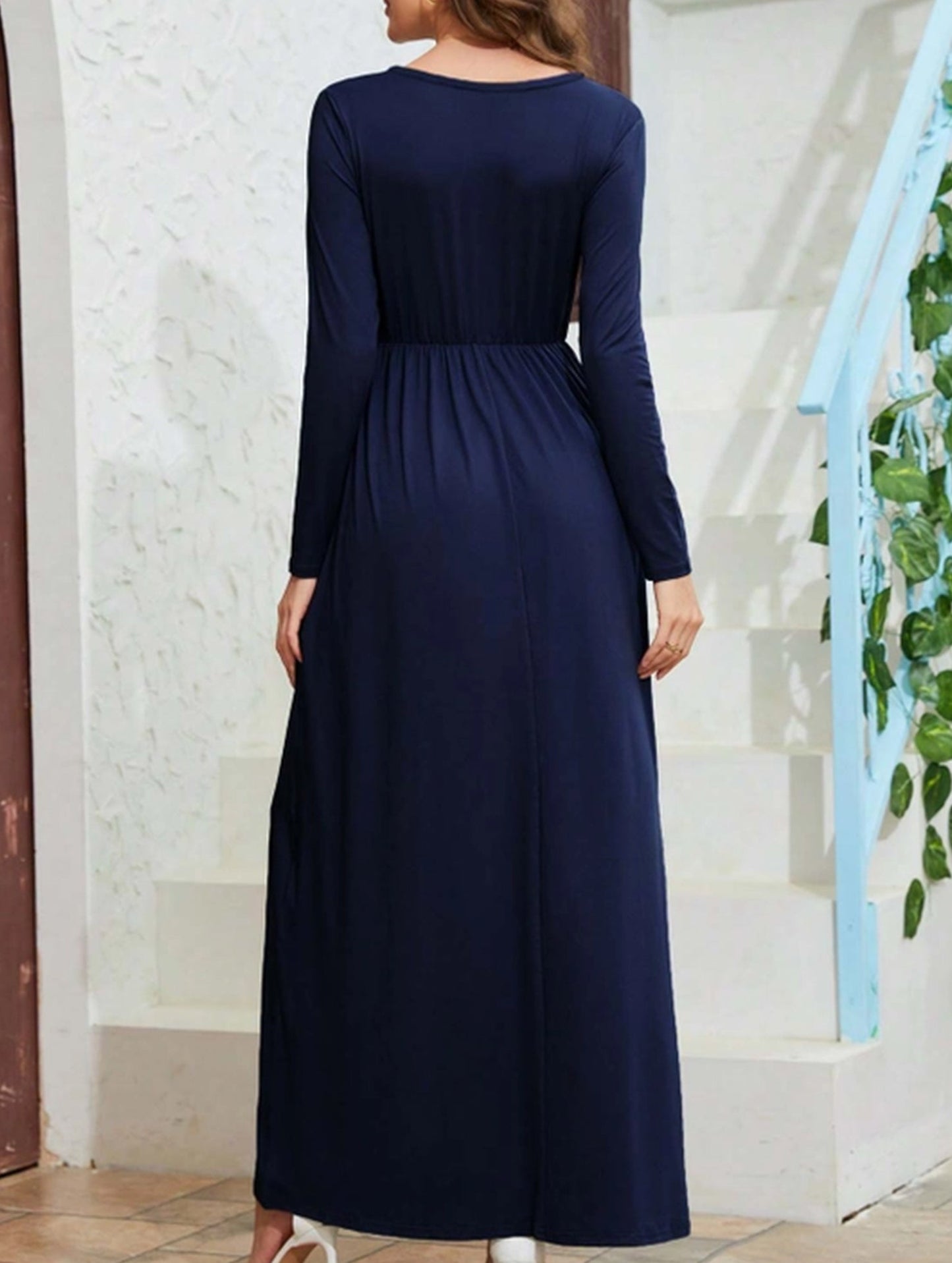 HIGH-WAISTED A-LINE LONG DRESS
