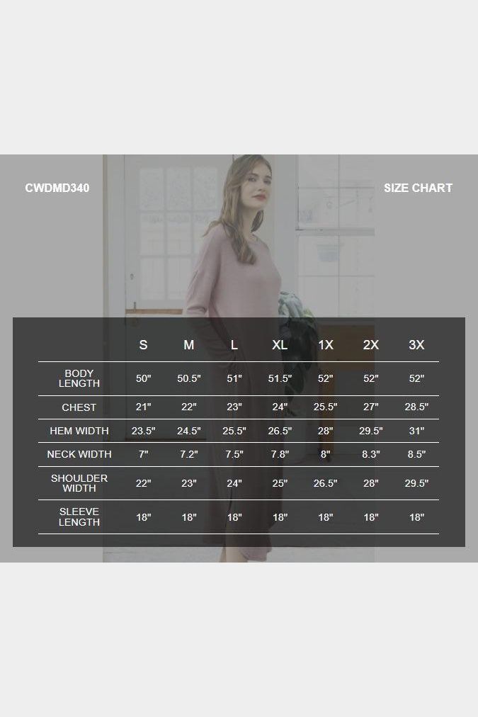 SOFT AND WARM ROUND NECK SWEATER KNIT TUNIC DRESS - Doublju