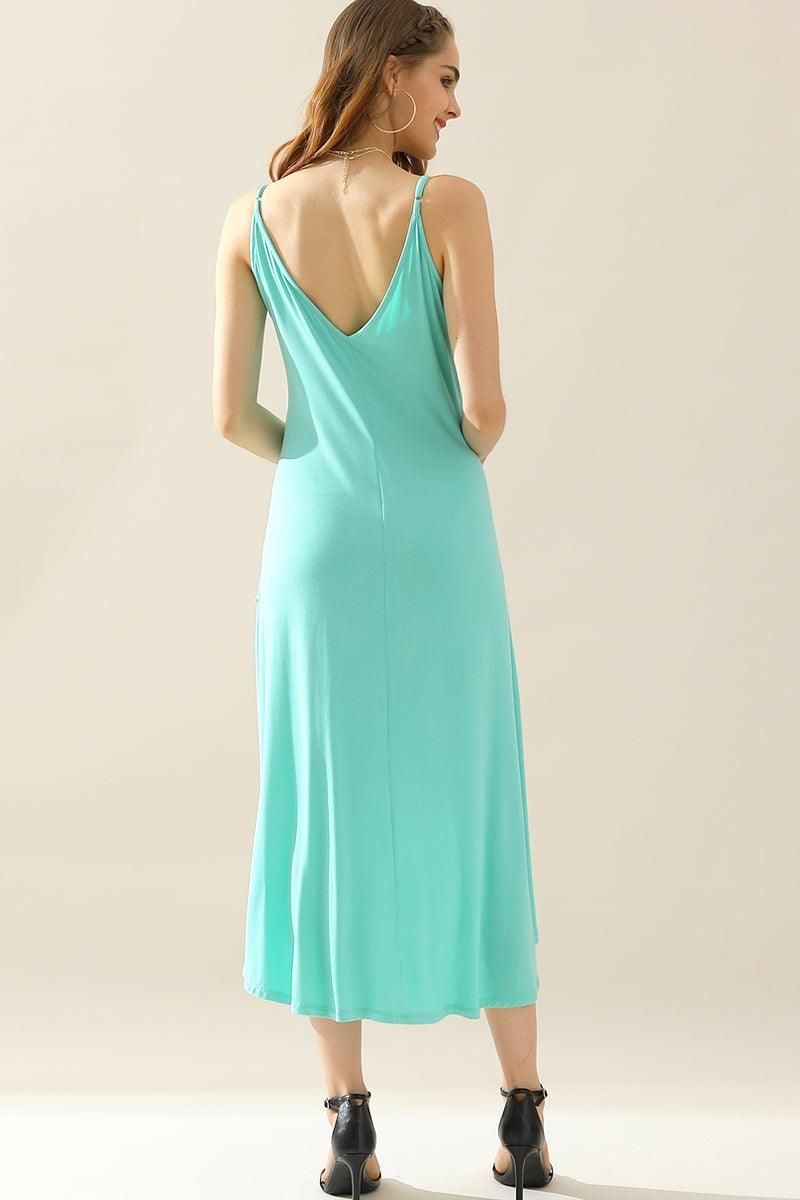 2 LAYER UNBALANCE HIGH-LOW MAXI DRESS - Doublju