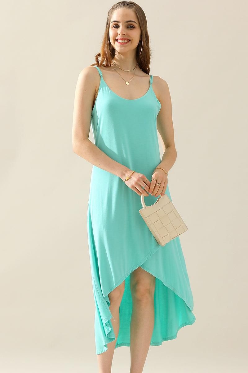 2 LAYER UNBALANCE HIGH-LOW MAXI DRESS - Doublju