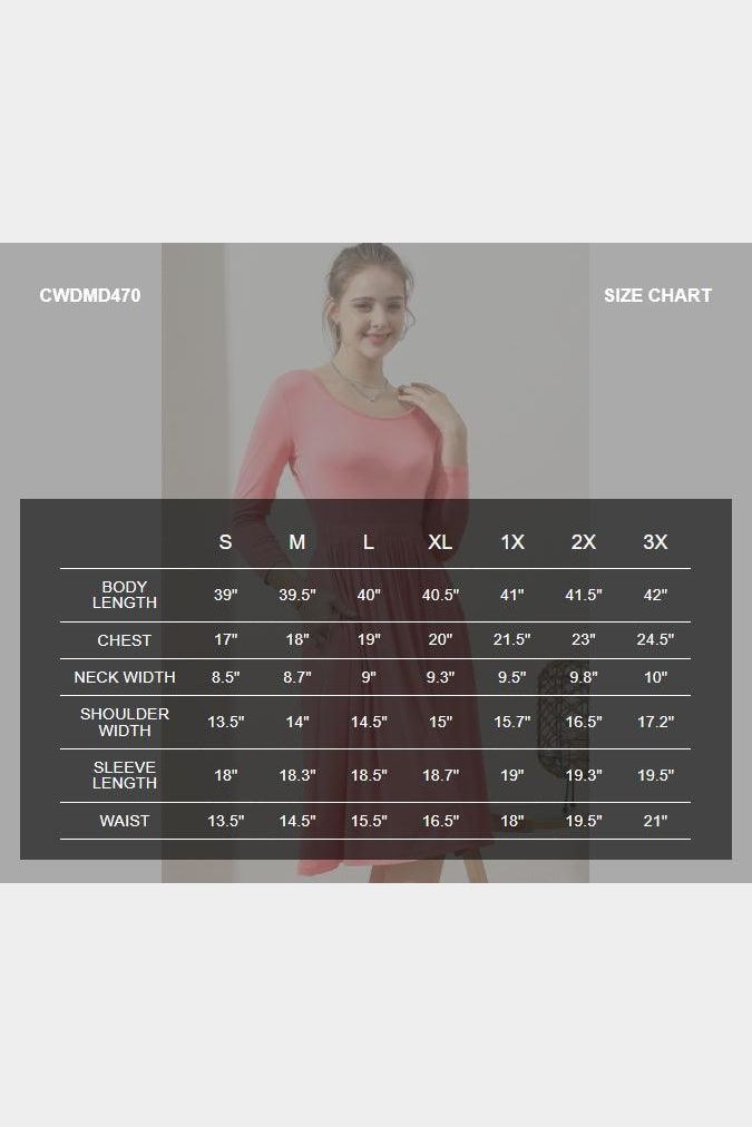 U NECK A LINE WAIST BANDED SWING KNEE LENGTH DRESS - Doublju