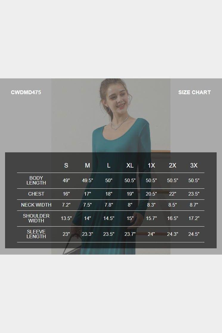 R NECK LOOSE FIT MAXI DRESS WITH SIDE POCKETS - Doublju