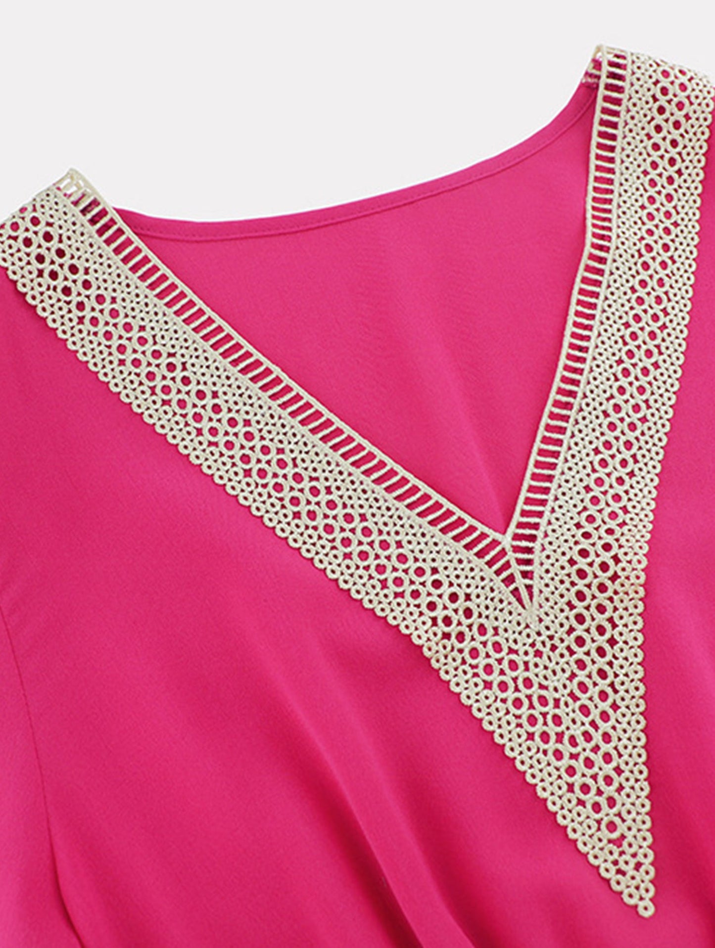 V-Neck Ruffle Pleated Bodycon Dress