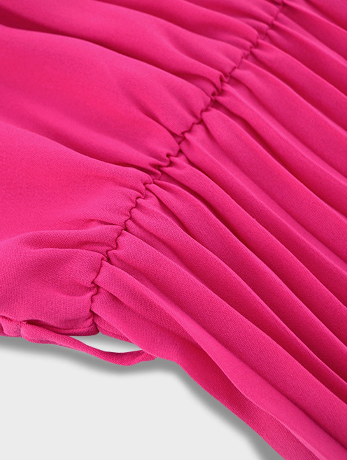 V-Neck Ruffle Pleated Bodycon Dress