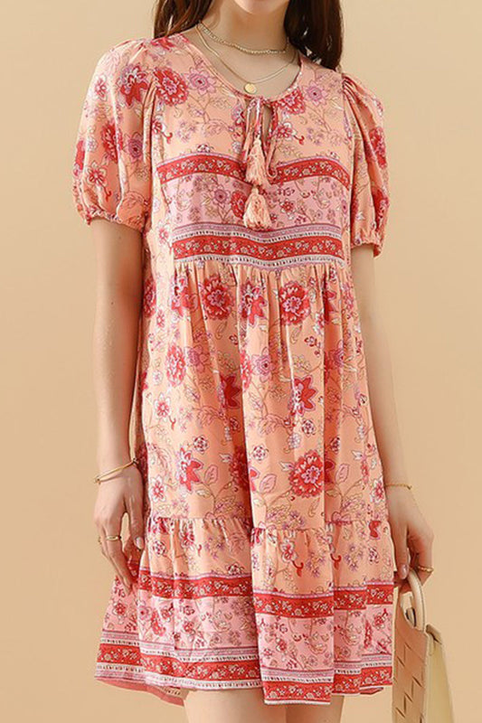 SUMMER PRINT SMALL FRESH HOLIDAY DRESS