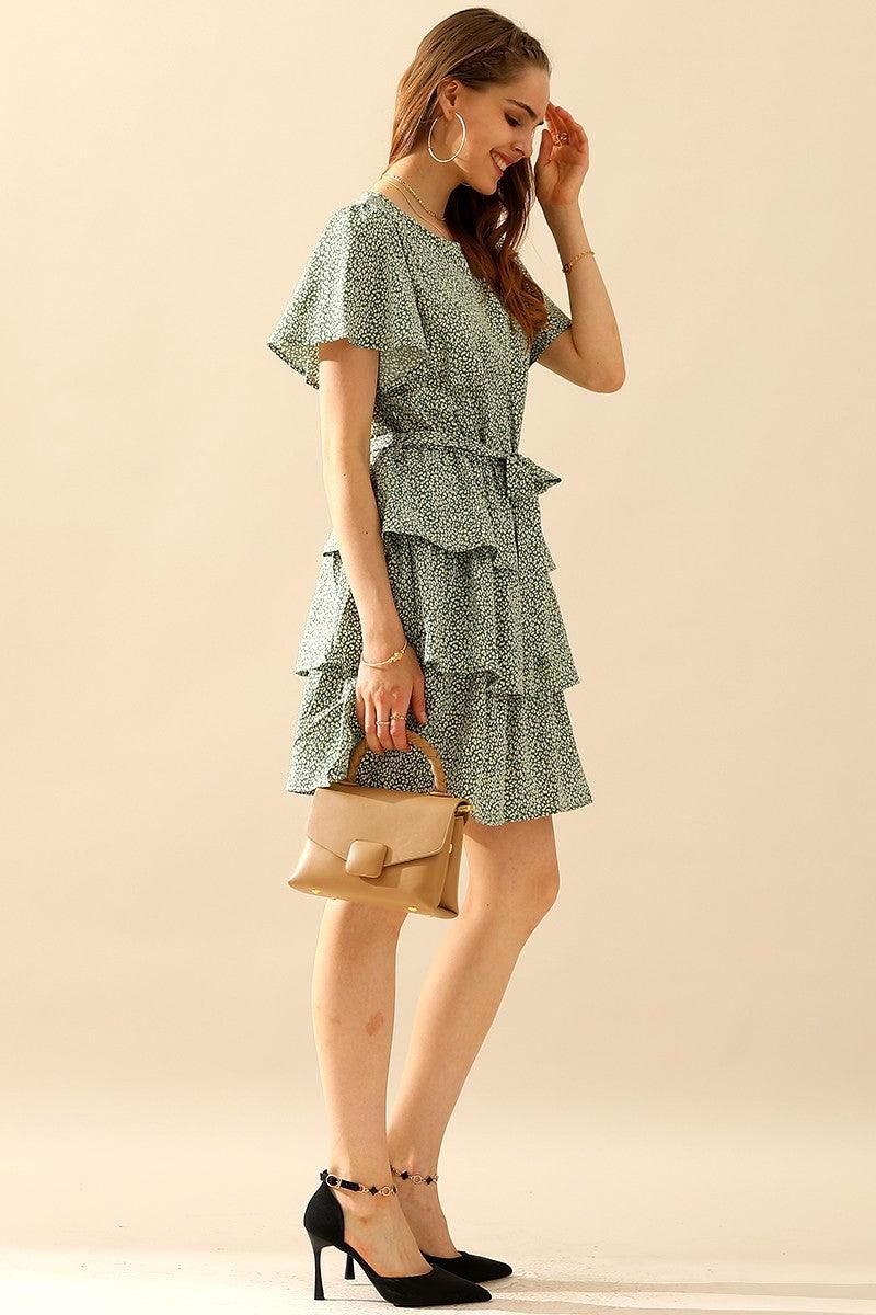 LAYERED CAKE SHORT DRESS - Doublju