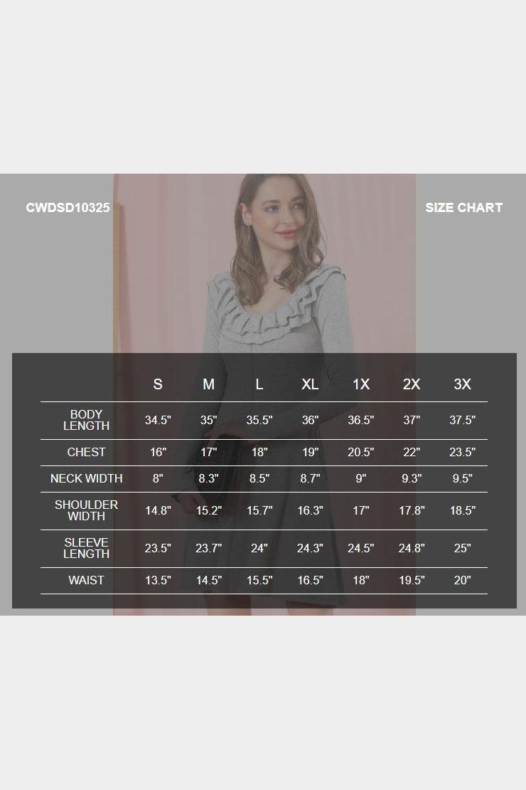 ROUND RUFFLE NECK A LINE DRESS WITH EXPOSED SEAM - Doublju