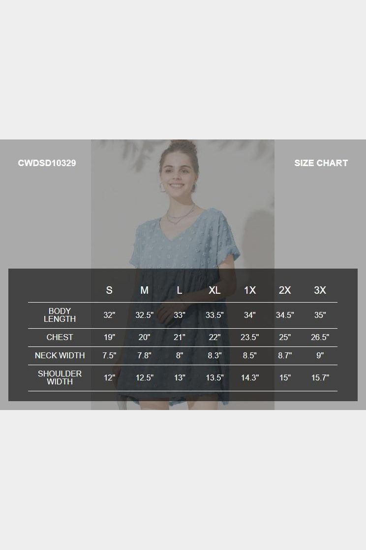 V NECK DOT CHIFFON SHORT LOVELY DRESS - Doublju