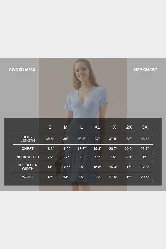 V NECK CASUALSHORT SLEEVE WRAP DRESSES - Doublju
