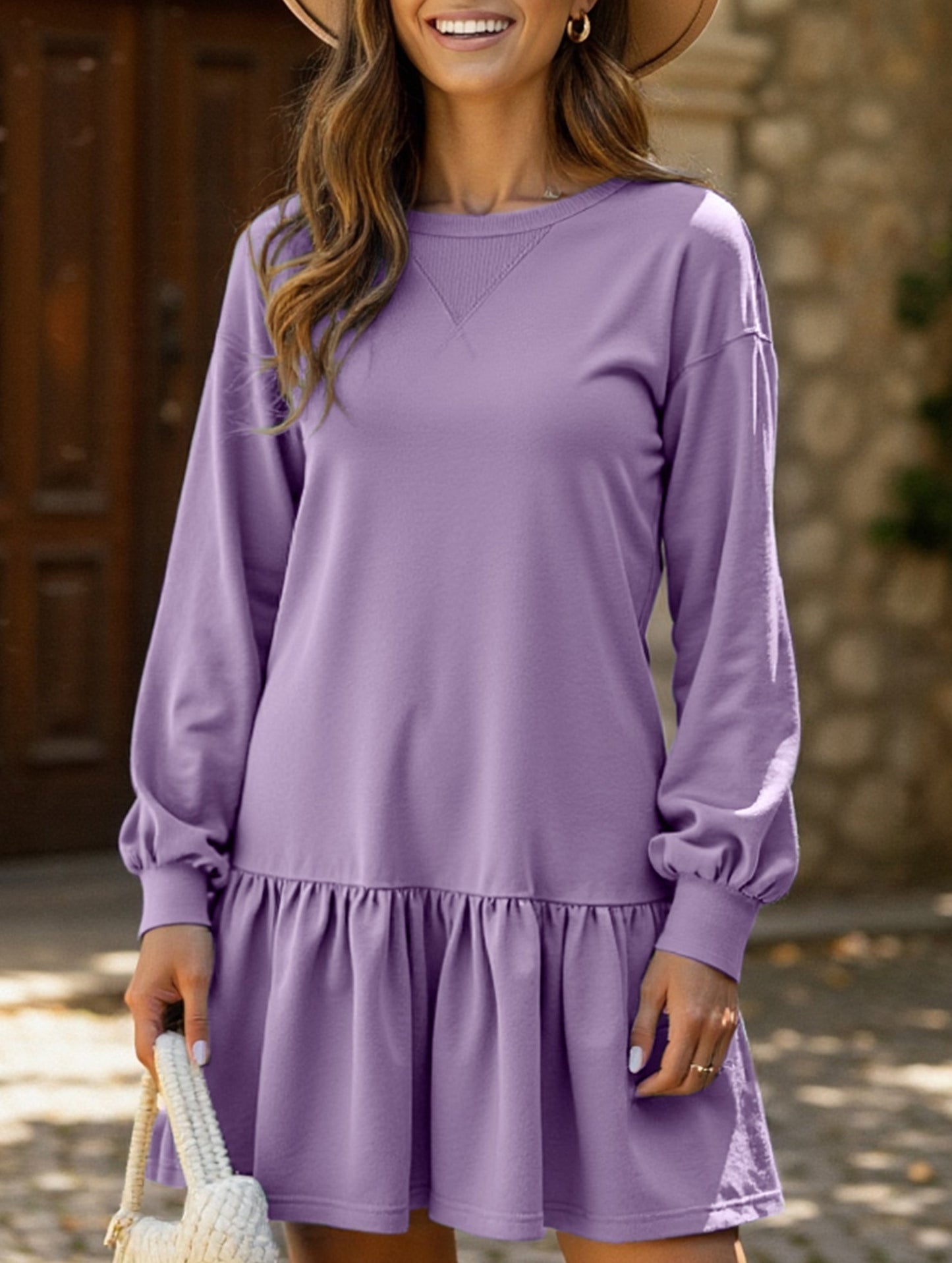 Long-sleeved sweatshirt dress
