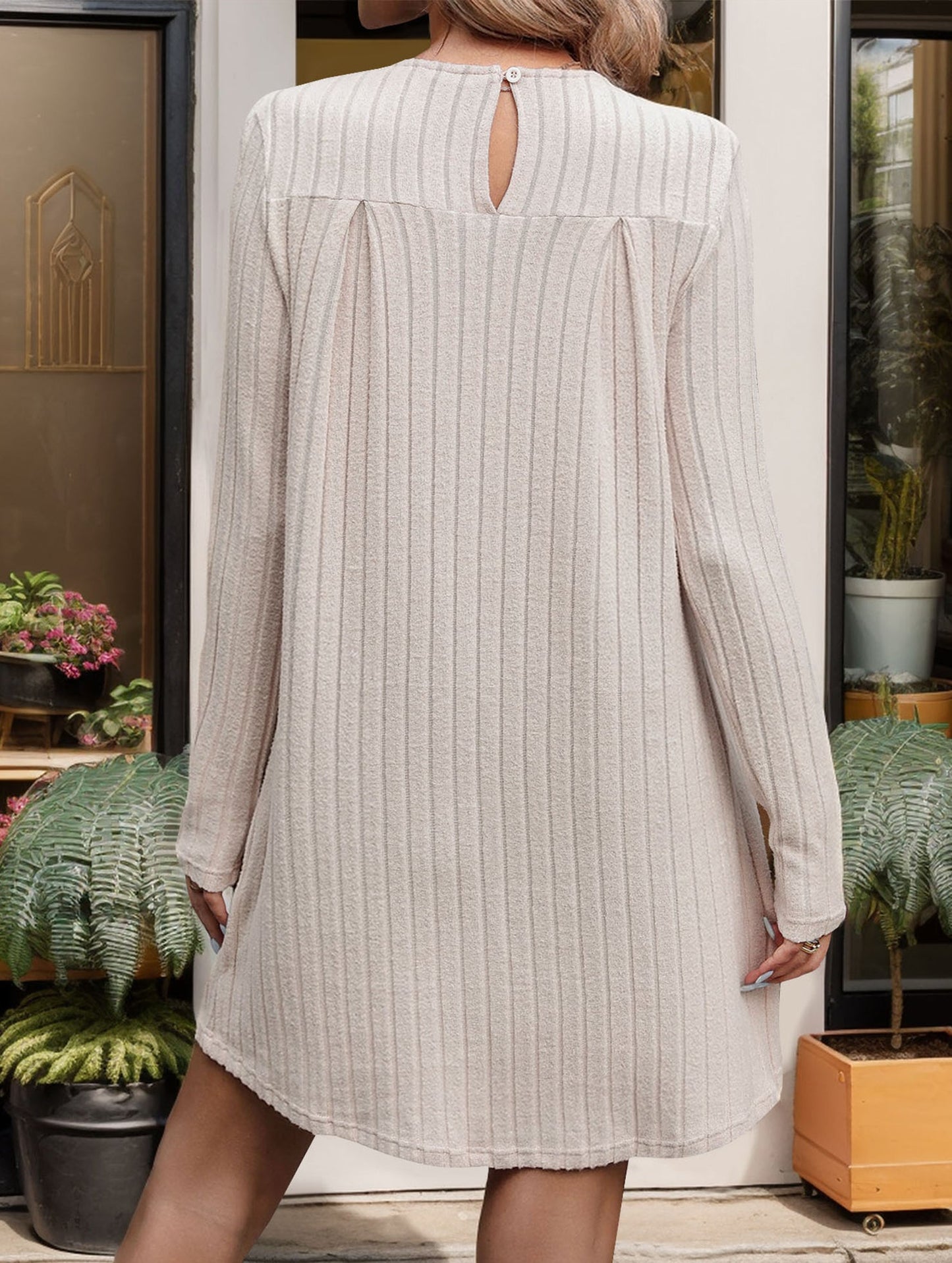 Pleated patchwork dress