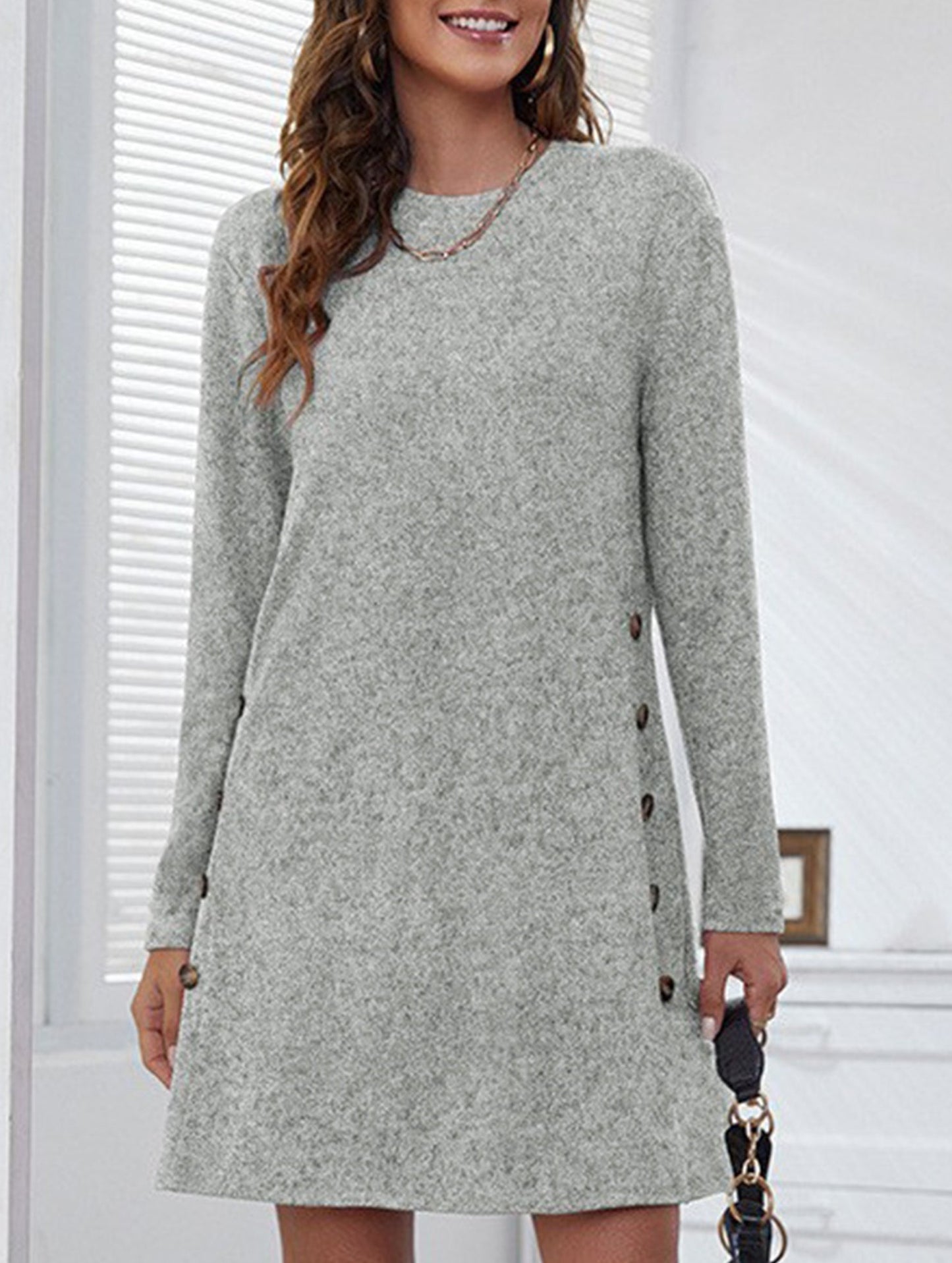 Loose casual round neck short dress