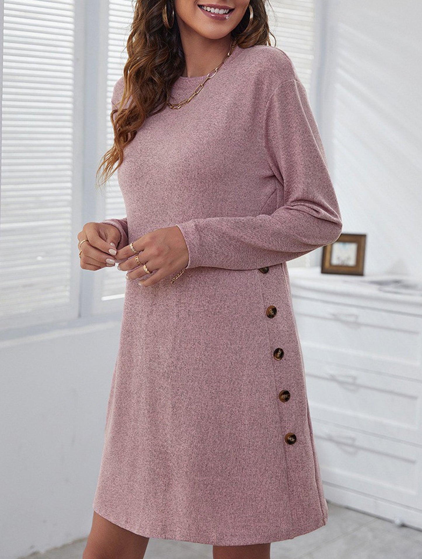 Loose casual round neck short dress