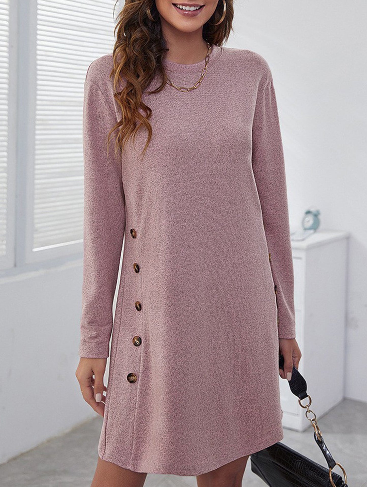 Loose casual round neck short dress