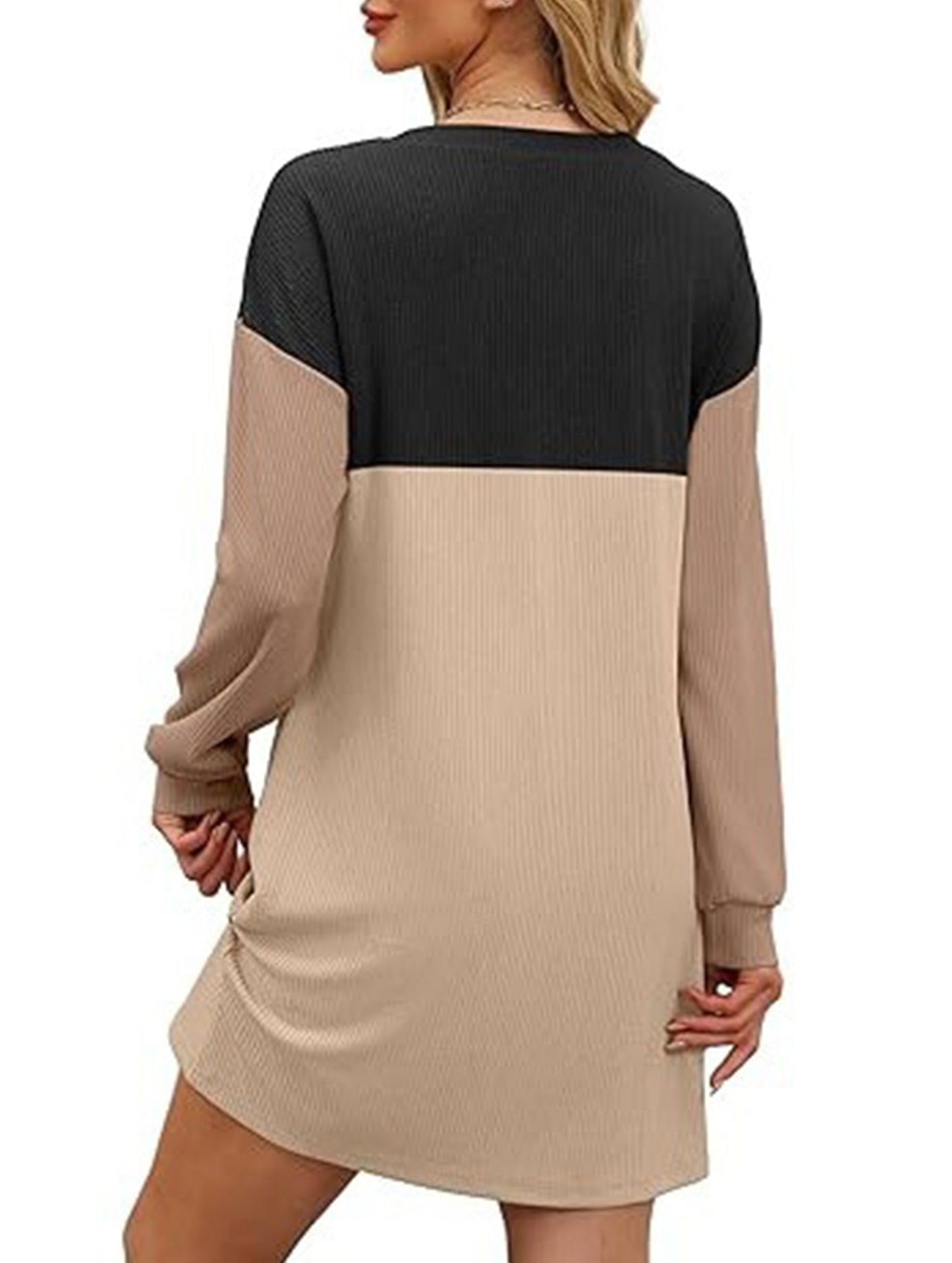 Loose casual flowing long-sleeved dress