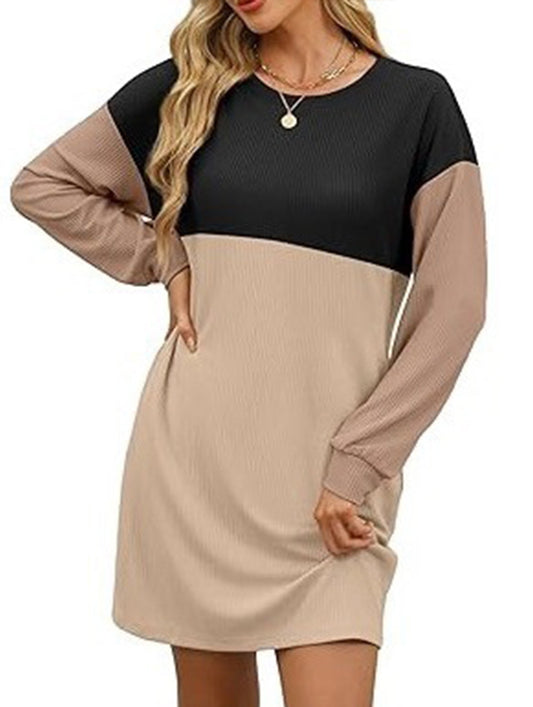 Loose casual flowing long-sleeved dress
