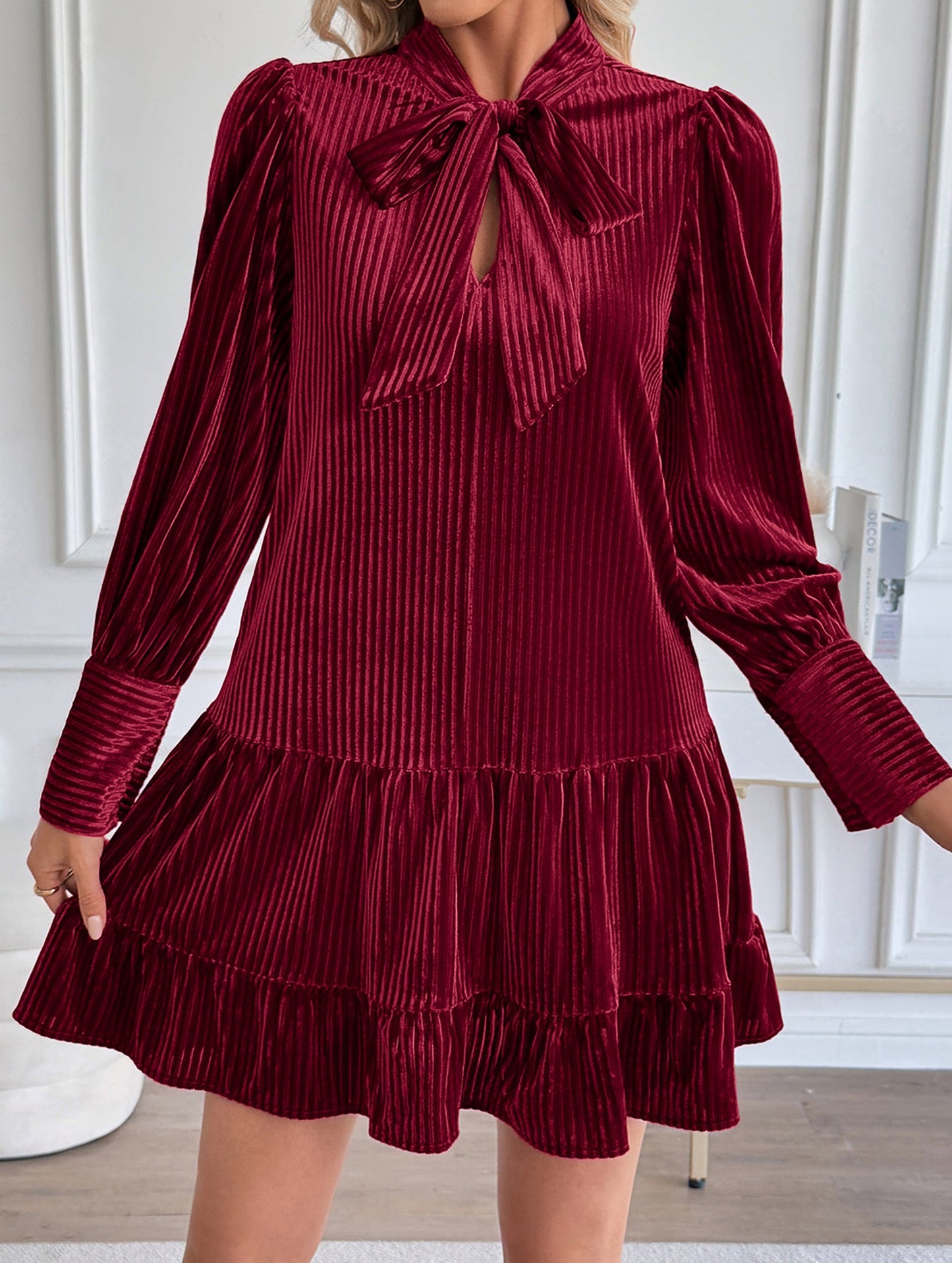 Retro hot sale velvet short dress