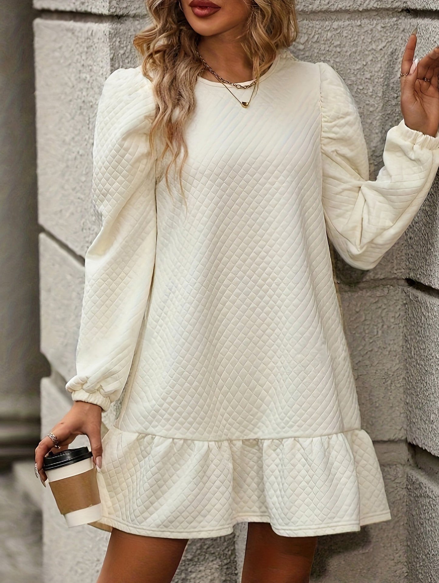 Spliced Casual Sweatshirt Dress